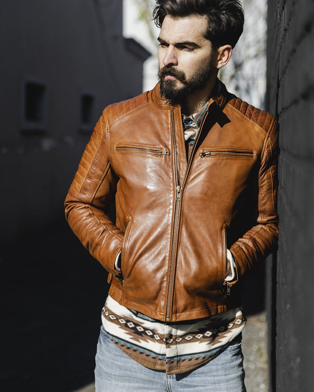 Zack Men's Fashion Leather Jacket Men's Leather Jacket FMCo NY