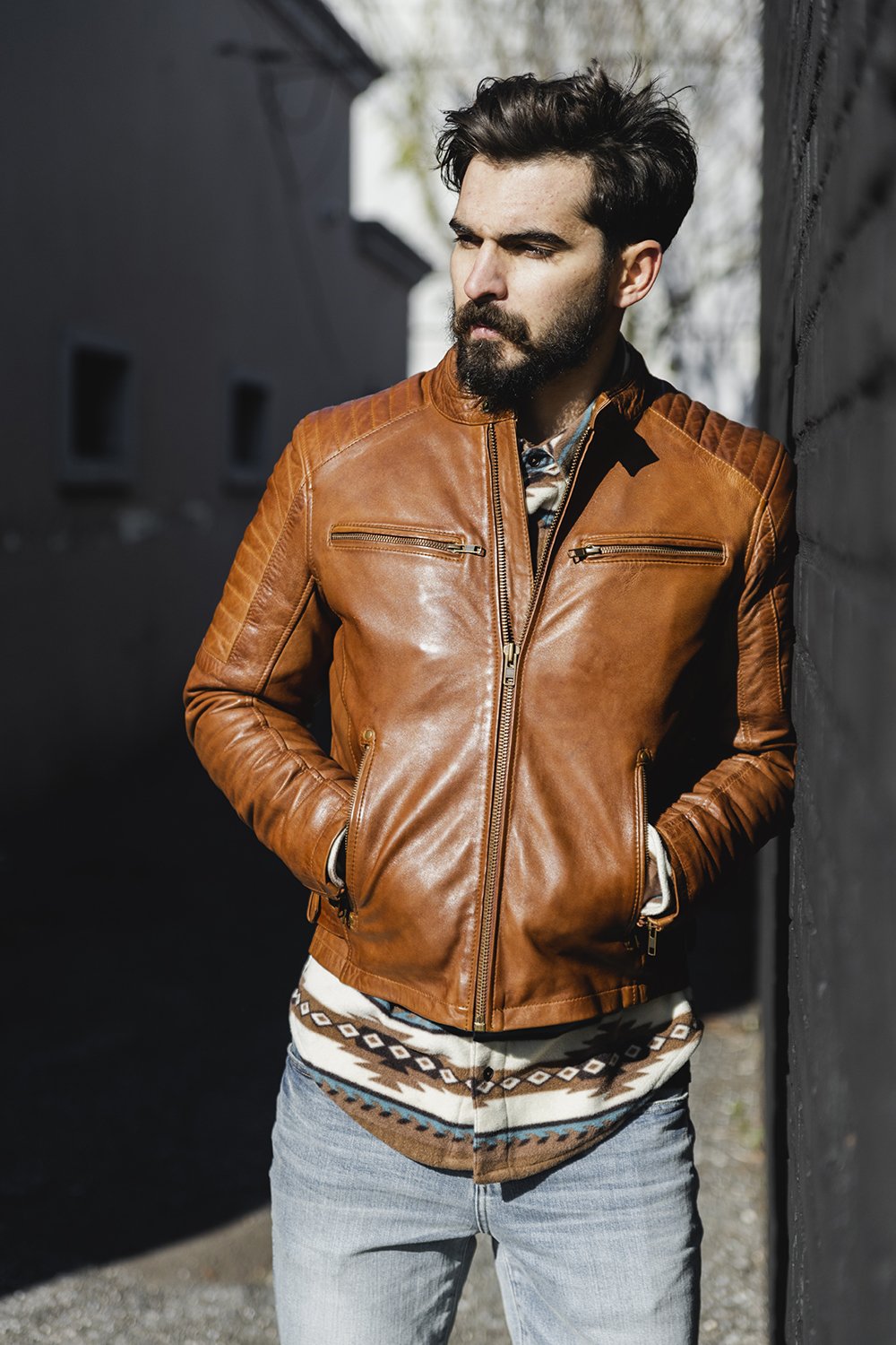 Zack Men's Fashion Leather Jacket Men's Leather Jacket FMCo NY