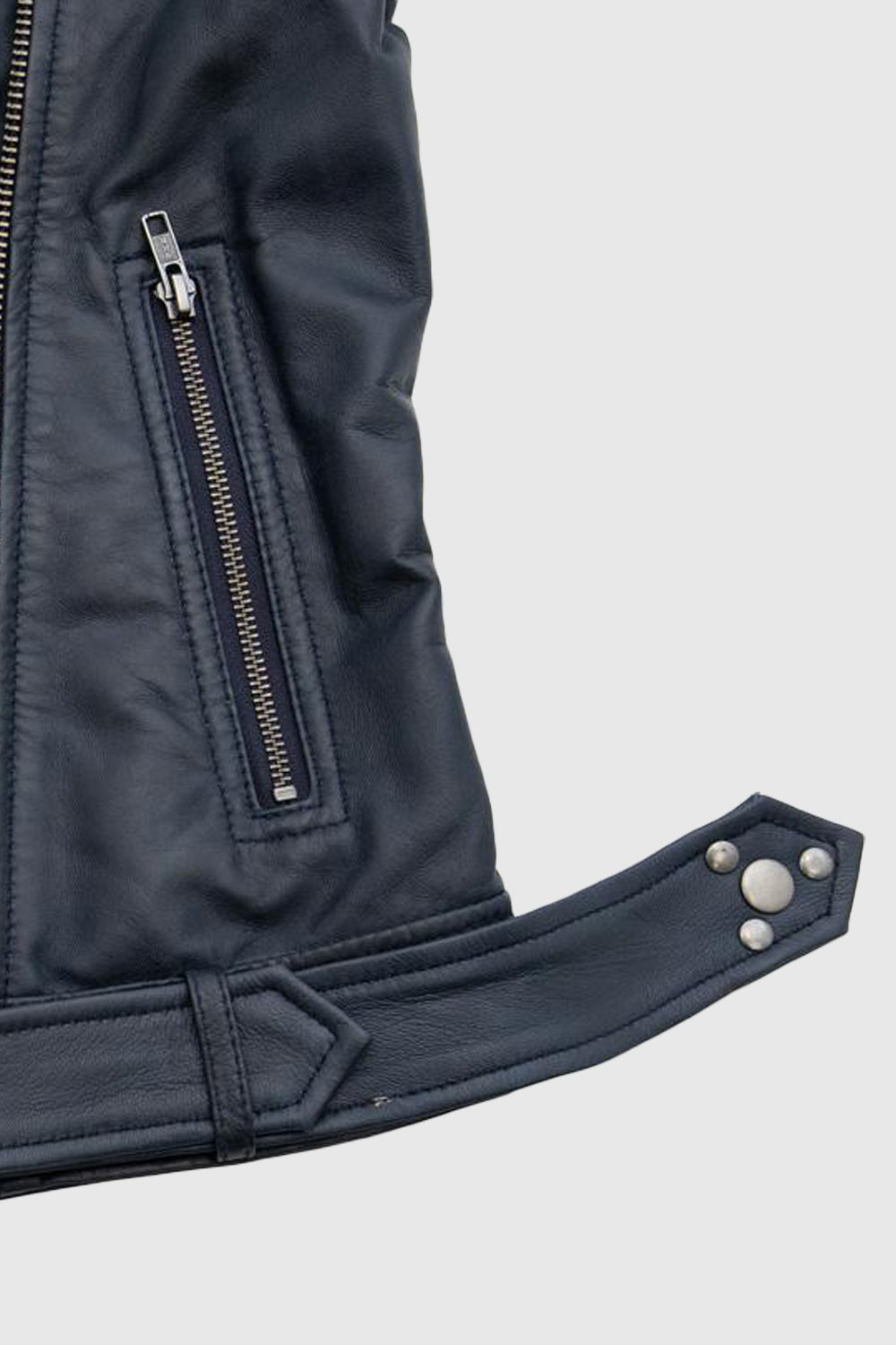 Chloe womens Fashion Leather Jacket Navy Blue Women's Leather Jacket Whet Blu NYC