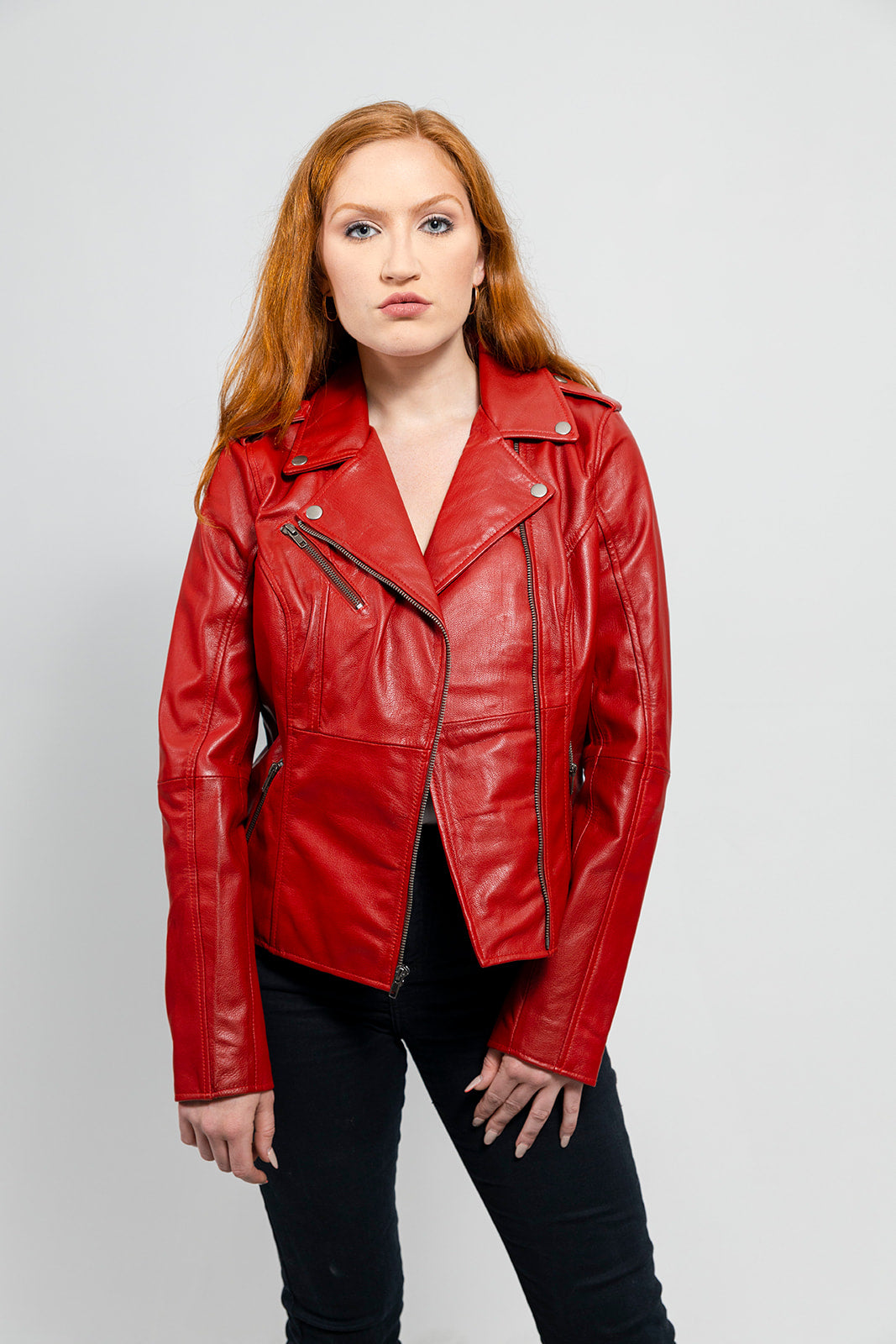 Abigail Women's Vintage Moto Leather Jacket Women's Leather Jacket