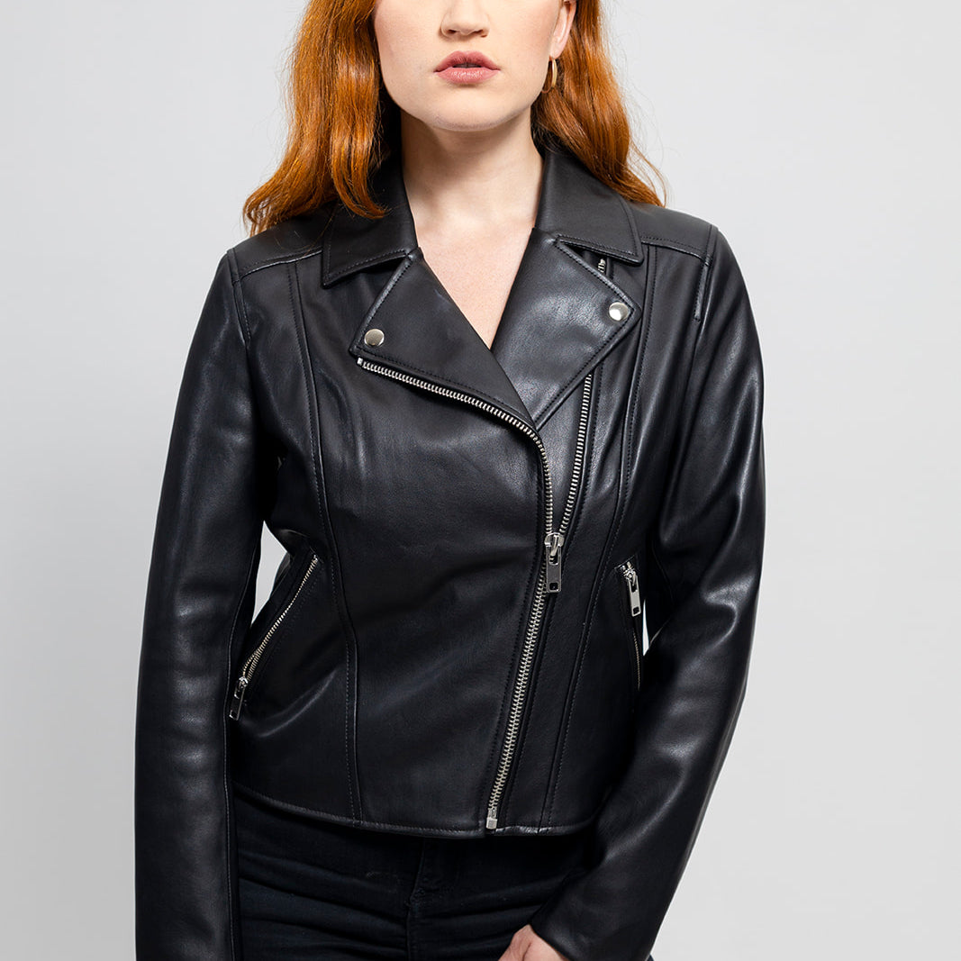 Demi Women's Vegan Faux Leather Jacket Black Women's Vegan Faux Leather Jacket Whet Blu NYC