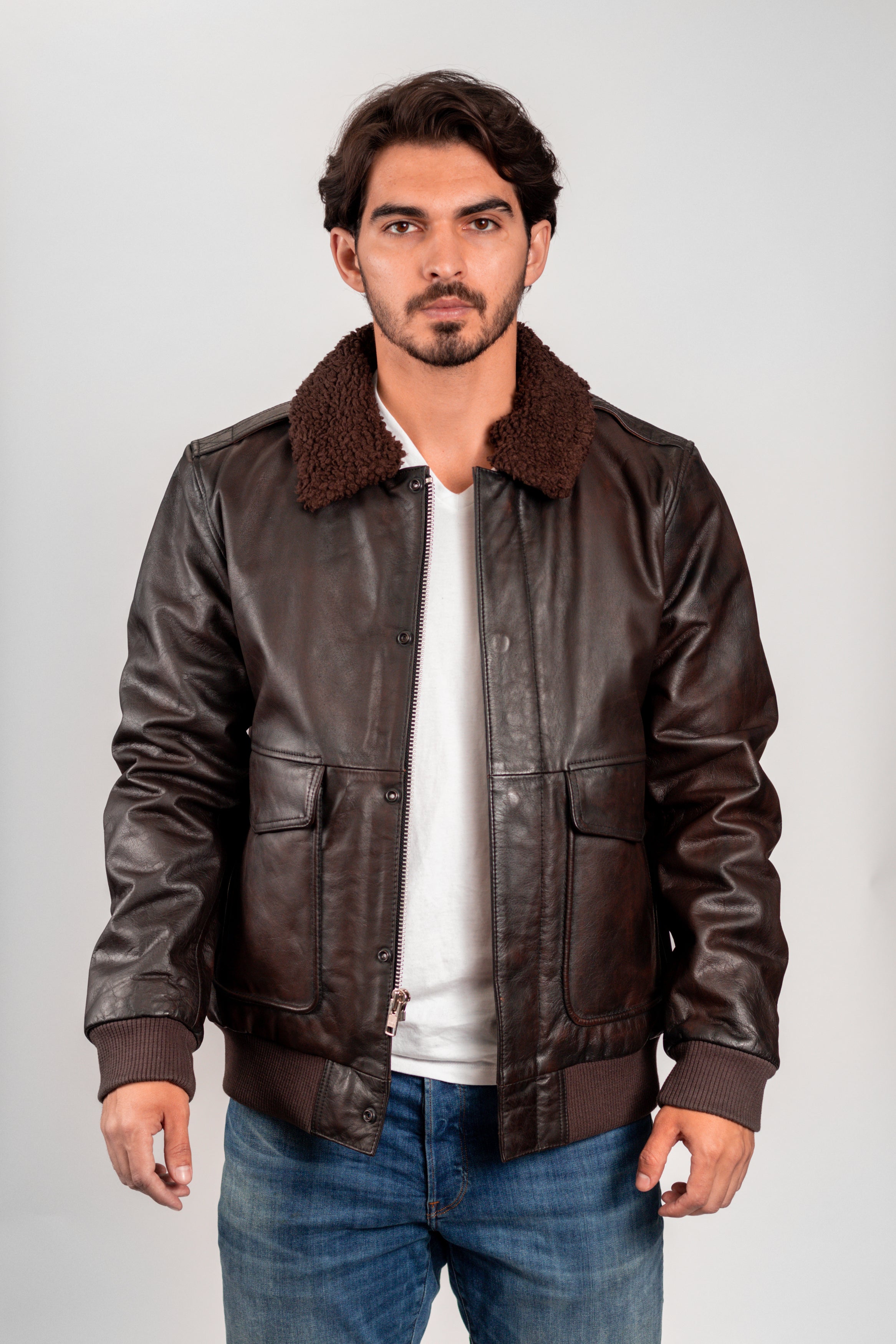 Old World Map Bomber Jacket Brown Men's Bomber Jacket FMCo   