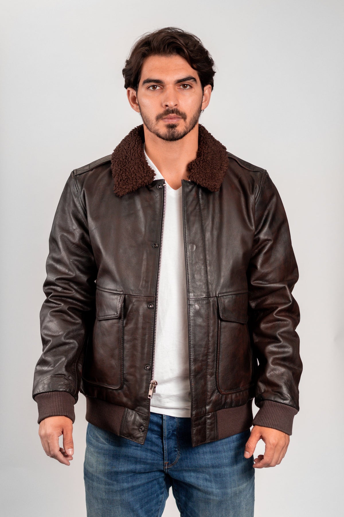 Old World Map Bomber Jacket Brown Men's Bomber Jacket FMCo   