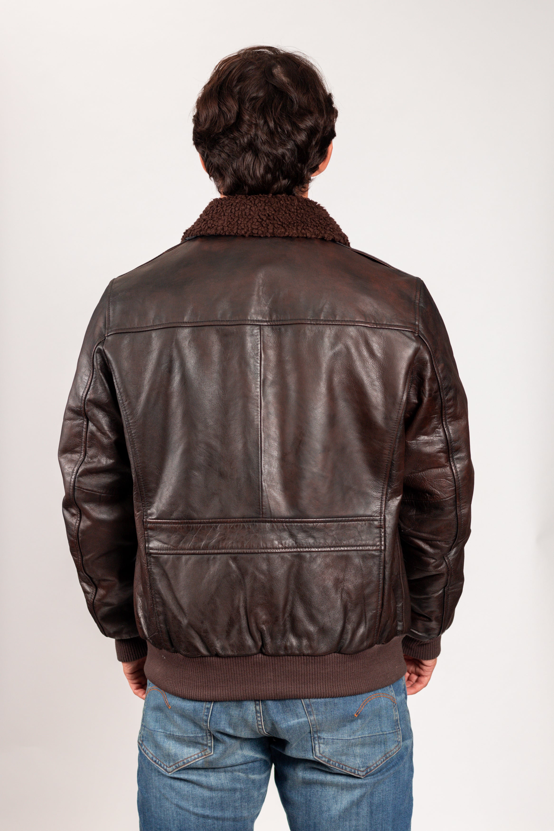 Mens Bomber Leather Jacket Brown Men's Bomber Jacket Whet Blu NYC