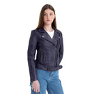 Adeline Women's Leather Jacket FMCo NY Violet XS