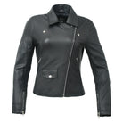 Lennox Moto Style Leather Jacket Women's Fashion Leather Jacket FMCo Blue XS