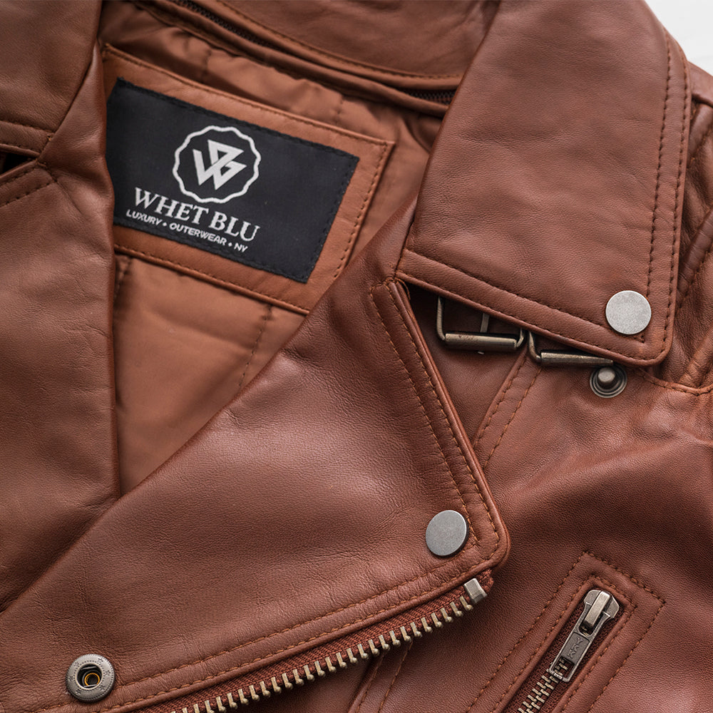 Brooklyn Mens Lambskin Leather Jacket Red Ford Men's Motorcycle style Jacket Whet Blu NYC