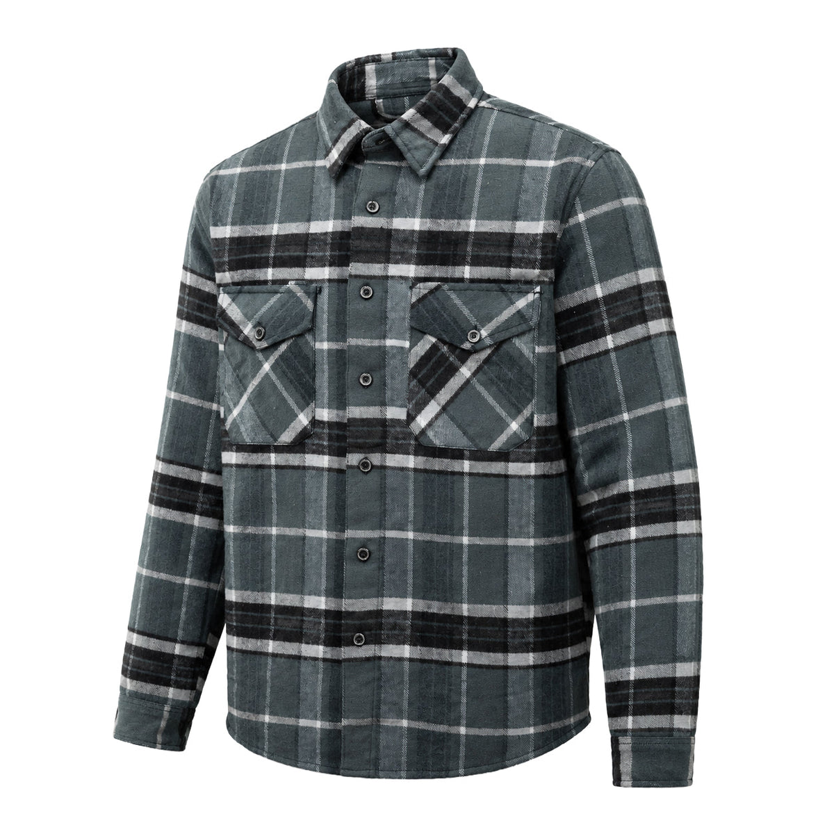 Vintage - Men’s Plaid Motorcycle flannel Shirt Men's Shirt Garments Olive Gray S