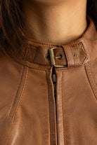 Rexie Womens Fashion Leather Jacket Dark Cognac Women's Leather Jacket Whet Blu NYC