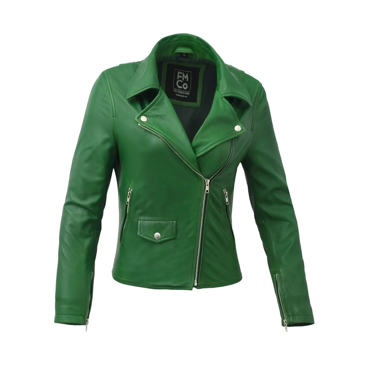 Lennox Moto Style Leather Jacket Women's Fashion Leather Jacket FMCo
