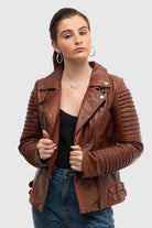 Queens Womens Fashion Lambskin Leather Jacket Red Ford Women's Fashion Moto Leather Jacket Whet Blu NYC