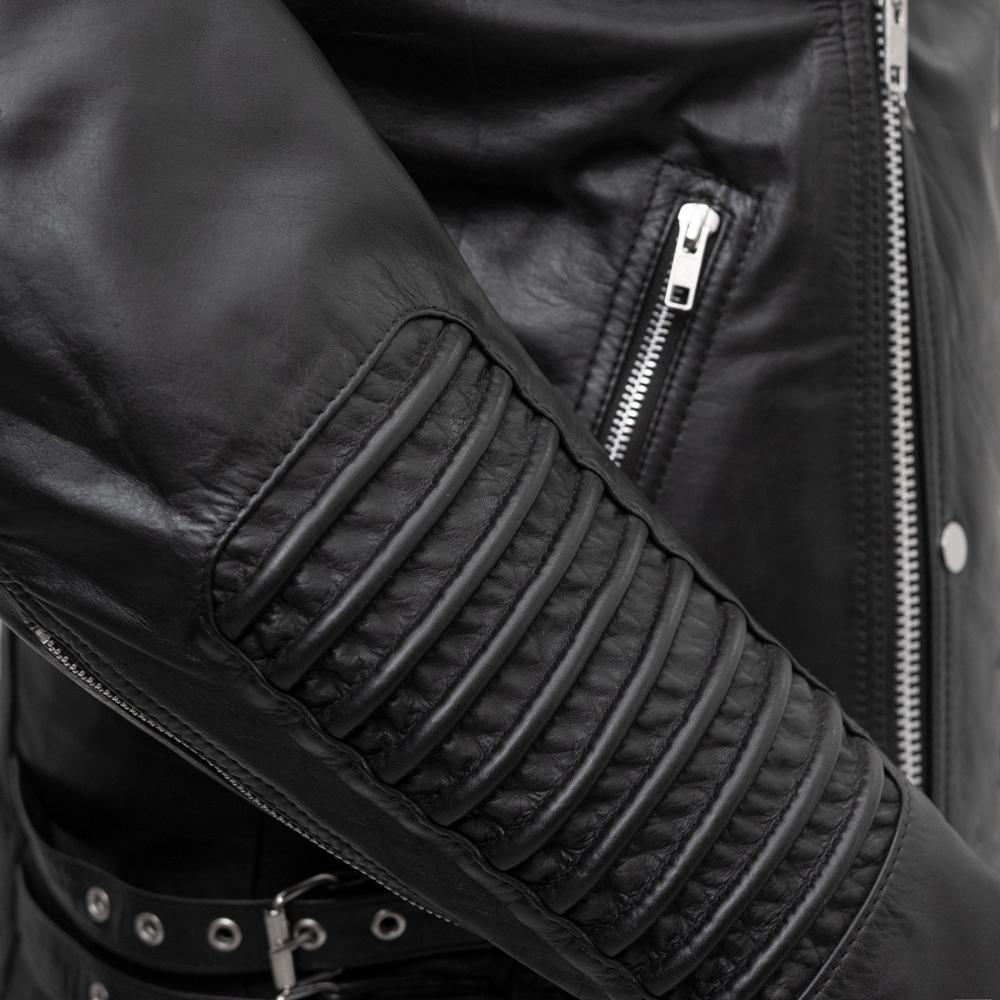 Brooklyn Mens Lambskin Leather Jacket Black Men's Motorcycle style Jacket Whet Blu NYC