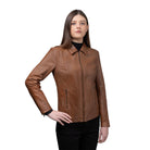 Fleur Women's Leather Jacket FMCo NY Whiskey XS