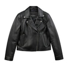 Serena Women's Asymmetrical Zipper Leather Jacket Jim & Mary Lou Black XS