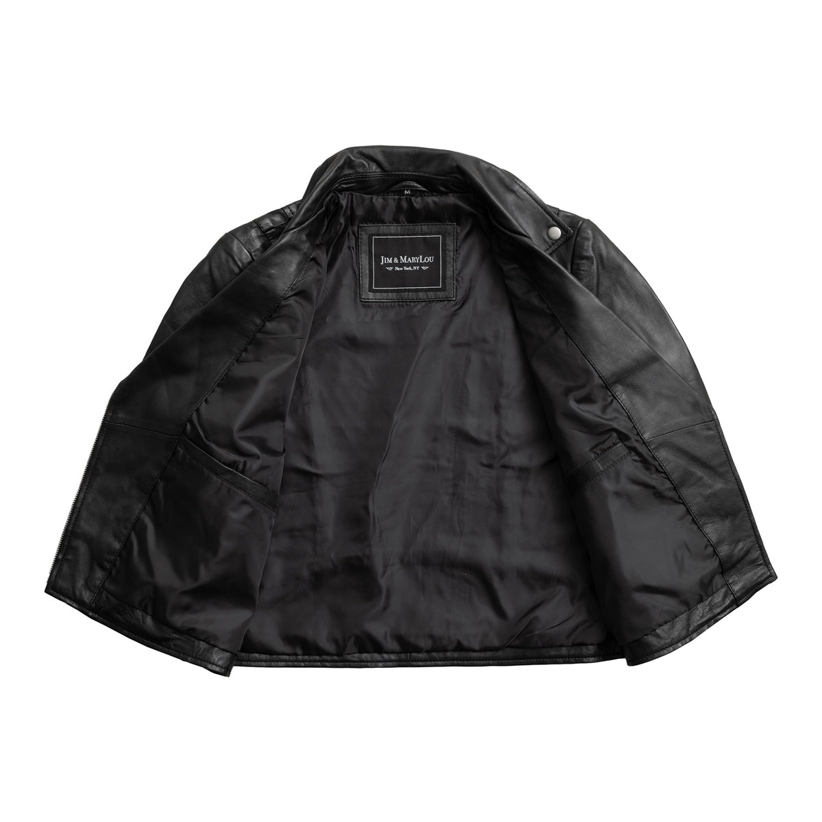 Serena Women's Asymmetrical Zipper Leather Jacket Jim & Mary Lou