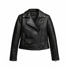 Bethany Women's Asymmetrical Zipper Leather Jacket Jim & Mary Lou Black XS