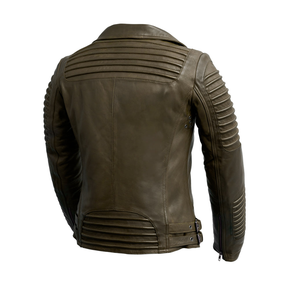 Queens Womens Fashion Leather Jacket Army Green Women's Fashion Moto Leather Jacket Whet Blu NYC