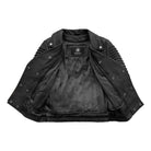 Queens Womens Fashion Leather Jacket Black Women's Fashion Moto Leather Jacket Whet Blu NYC
