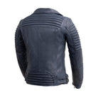 Queens Womens Fashion Leather Jacket Navy Blue Women's Fashion Moto Leather Jacket Whet Blu NYC
