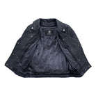 Queens Womens Fashion Leather Jacket Navy Blue Women's Fashion Moto Leather Jacket Whet Blu NYC