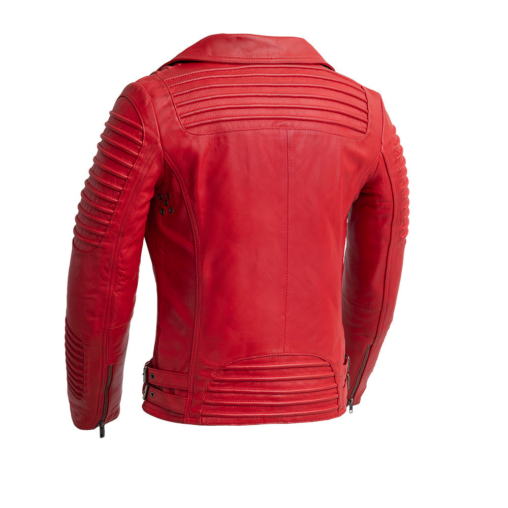 Queens Womens Fashion Leather Jacket Fire Red Women's Fashion Moto Leather Jacket Whet Blu NYC