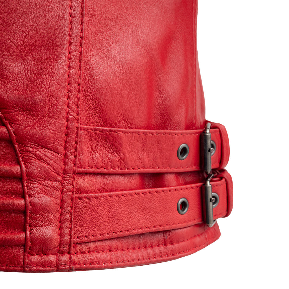Queens Womens Fashion Leather Jacket Fire Red Women's Fashion Moto Leather Jacket Whet Blu NYC