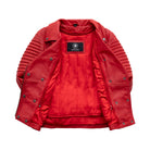 Queens Womens Fashion Leather Jacket Fire Red Women's Fashion Moto Leather Jacket Whet Blu NYC