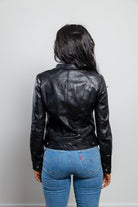 WBL1025SMM Stella Black Racer Style Leather Jacket Back FMCo NY