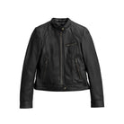 WBL1025SMM Stella Black Racer Style Leather Jacket Product Front FMCo NY