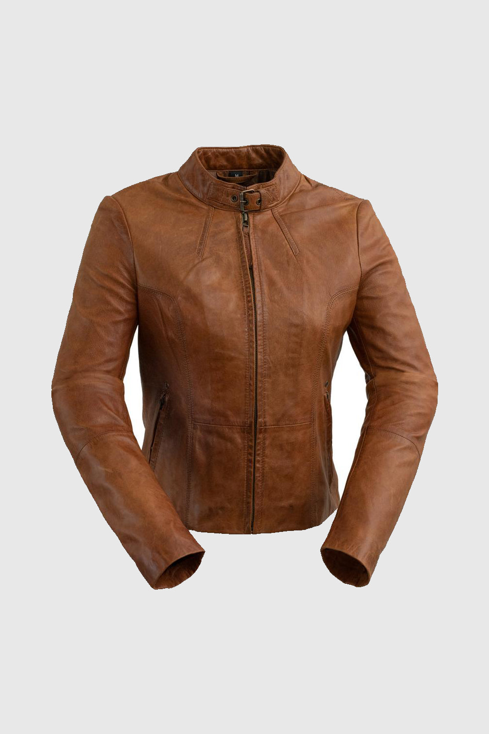 Rexie Womens Fashion Leather Jacket Dark Cognac Women's Leather Jacket Whet Blu NYC
