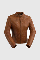 Rexie Womens Fashion Leather Jacket Dark Cognac Women's Leather Jacket Whet Blu NYC