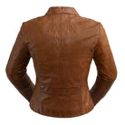 Rexie Womens Fashion Leather Jacket Dark Cognac Women's Leather Jacket Whet Blu NYC