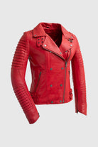 Queens Womens Fashion Leather Jacket Fire Red Women's Fashion Moto Leather Jacket Whet Blu NYC