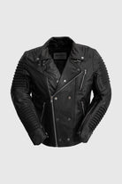 Brooklyn Mens Lambskin Leather Jacket Black Men's Motorcycle style Jacket Whet Blu NYC