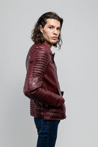 Brooklyn Mens Lambskin Leather Jacket Oxblood Men's Motorcycle style Jacket Whet Blu NYC
