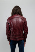Brooklyn Mens Lambskin Leather Jacket Oxblood Men's Motorcycle style Jacket Whet Blu NYC