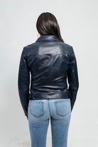 Chloe womens Fashion Leather Jacket Navy Blue Women's Leather Jacket Whet Blu NYC