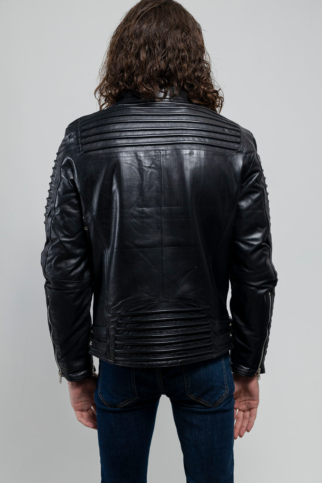 Brooklyn Mens Lambskin Leather Jacket Black Men's Motorcycle style Jacket Whet Blu NYC