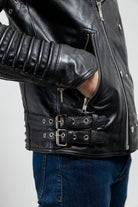 Brooklyn Mens Lambskin Leather Jacket Black Men's Motorcycle style Jacket Whet Blu NYC