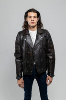 Brooklyn Mens Lambskin Leather Jacket Black Cognac Men's Motorcycle style Jacket Whet Blu NYC