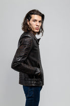 Brooklyn Mens Lambskin Leather Jacket Black Cognac Men's Motorcycle style Jacket Whet Blu NYC