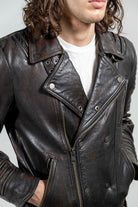 Brooklyn Mens Lambskin Leather Jacket Black Cognac Men's Motorcycle style Jacket Whet Blu NYC