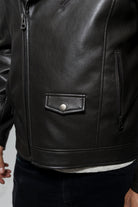 Nash Men's Vegan Faux Leather Jacket (Olive) Men's Vegan Faux Leather jacket Whet Blu NYC