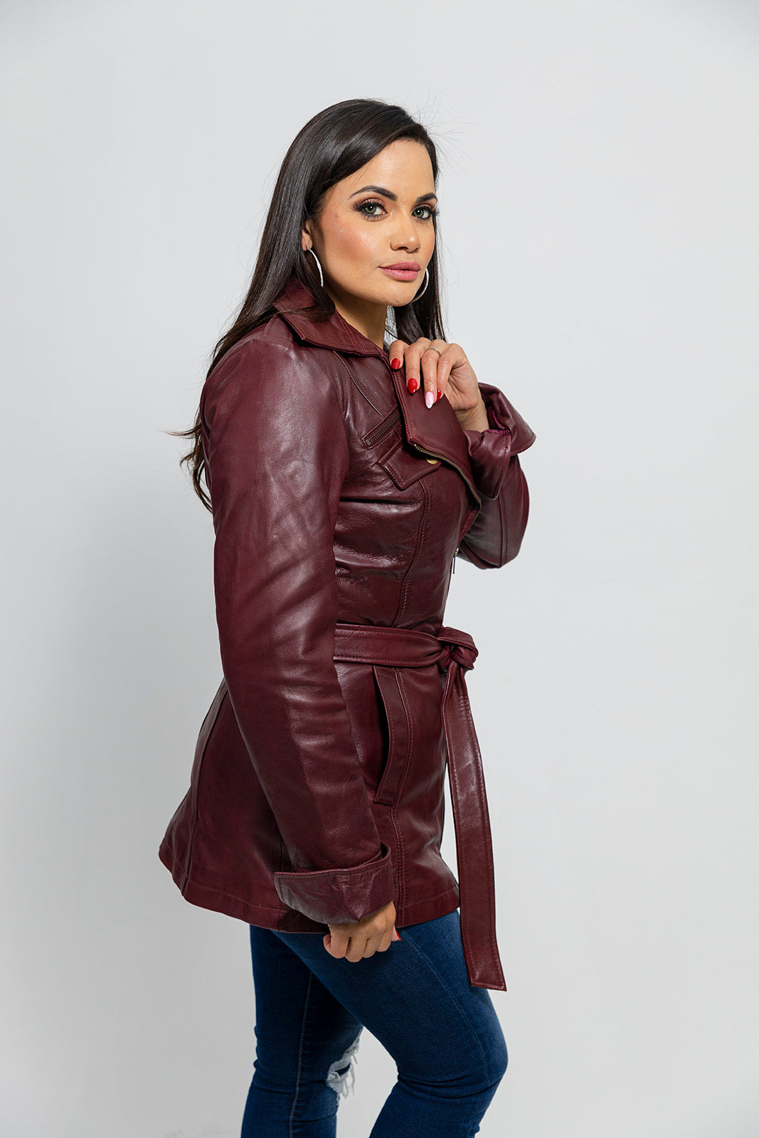 Traci Womens Leather Jacket Oxblood Women's Leather Jacket Whet Blu NYC