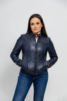Rexie Womens Fashion Leather Jacket Women's Leather Jacket Whet Blu NYC