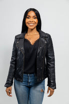 Queens Womens Fashion Leather Jacket Black Women's Fashion Moto Leather Jacket Whet Blu NYC