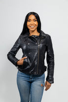 Queens Womens Fashion Leather Jacket Black Women's Fashion Moto Leather Jacket Whet Blu NYC