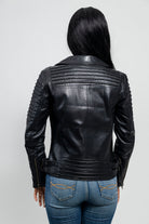 Queens Womens Fashion Leather Jacket Black Women's Fashion Moto Leather Jacket Whet Blu NYC