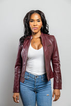 Favorite Womens Fashion Leather Jacket Oxblood Women's Leather Jacket Whet Blu NYC