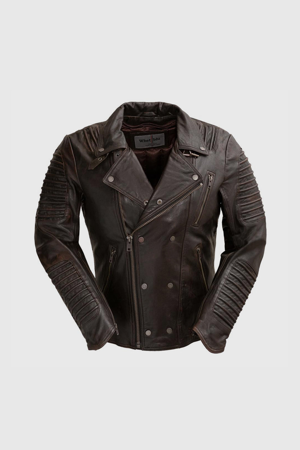 Brooklyn Mens Lambskin Leather Jacket Black Cognac Men's Motorcycle style Jacket Whet Blu NYC